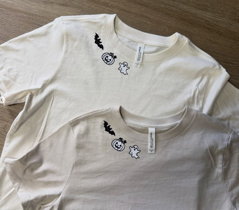 Ladies Monochrome Halloween Collar Tee