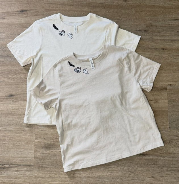 Ladies Monochrome Halloween Collar Tee