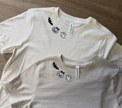 Ladies Monochrome Halloween Collar Tee